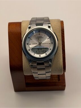 Casio AW-80D-7AVCF Stainless Steel Ana Digi Watch WR100 World Time Alarm Chrono